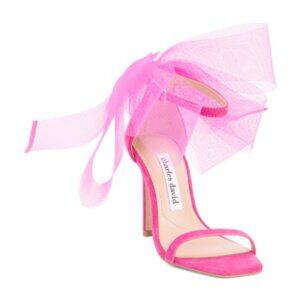 Charles David - Suede Emotional - Oversized Bow - Heeled Sandal - Fuschia